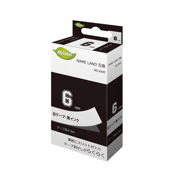 日本ナインスター ネームランド互換テープ　ＸＲー６ＷＥ NS-6WE 5個（直送品）
