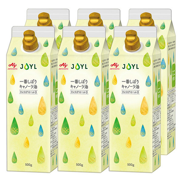 【紙パック】JOYL 一番しぼり キャノーラ油 500g×6本 1セット J-オイルミルズ