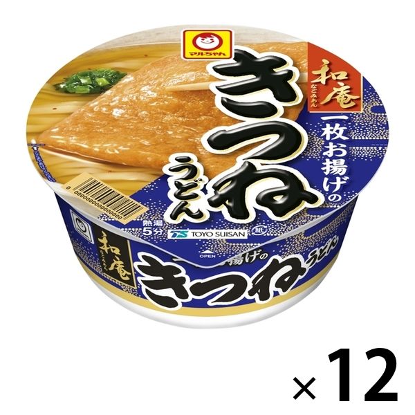 東洋水産　マルちゃん 和庵 一枚お揚げのきつねうどん　1セット（12個） カップ麺うどん