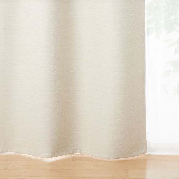 無印良品 防炎 遮光性 二重織りノンプリーツカーテン 幅100×丈200cm用 アイボリー 良品計画