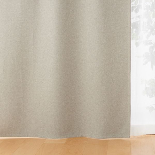 無印良品 防炎 遮光性 ドビー織りノンプリーツカーテン 幅100×丈178cm用 ベージュ 良品計画