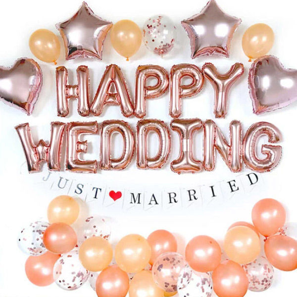 ハンズプロ　バルーンキット HAPPY WEDDING　ピンクゴールドキット　1セット（直送品）