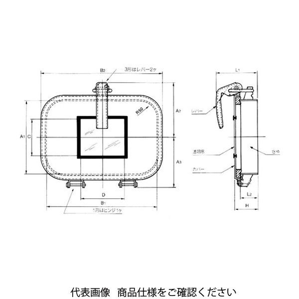 椿本バルクシステム ワンタッチ窓 ハイネック形 透明窓付タイプ CMD-R2-HT 1個（直送品）