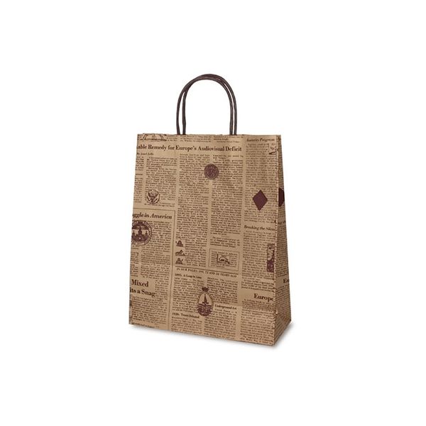 ベルベ 紙袋 1563 自動紐手提袋 T-X リブル（ブラウン） 1563 1包：200枚（50×4）（直送品）