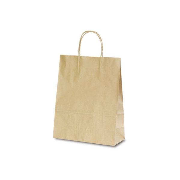 ベルベ 紙袋 1576 自動紐手提袋 T-X 茶無地 1576 1包：200枚（50×4）（直送品）