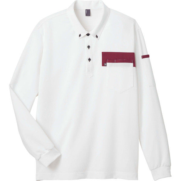 カーシーカシマ 長袖ポロシャツ ホワイト 3L CWP171（取寄品）