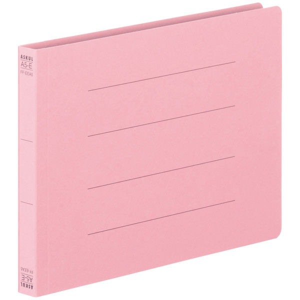 アスクル フラットファイル A5ヨコ ピンク エコノミータイプ 10冊  オリジナル