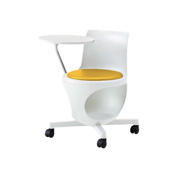オカムラ e-chairタブレット付パッド付 カモミール 602幅×663奥行×440座高×710高さ（mm） 9314AC F027（直送品）