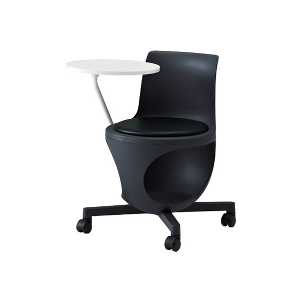 オカムラ e-chairタブレット付パッド付 ブラックベリー 602幅×663奥行×440座高×710高さ（mm） 9314BC F013（直送品）