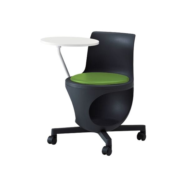 オカムラ e-chairタブレット付パッド付 グレープ 602幅×663奥行×440座高×710高さ（mm） 9314BC F015（直送品）