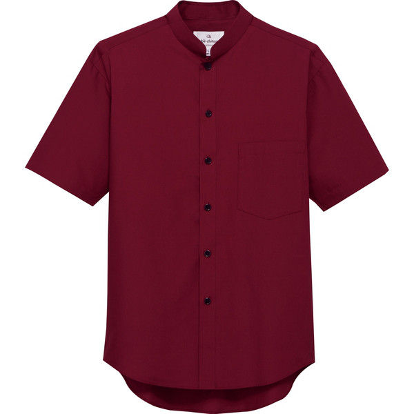 チトセ EP6840 スタンドカラーシャツ（半袖）[兼用] L EP6840_C-29ワイン_L（取寄品）