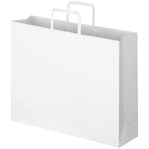アスクル　平紐 クラフト紙手提袋ベーシック　400×320×115ｍｍ　 白無地　 1袋（50枚入）  オリジナル