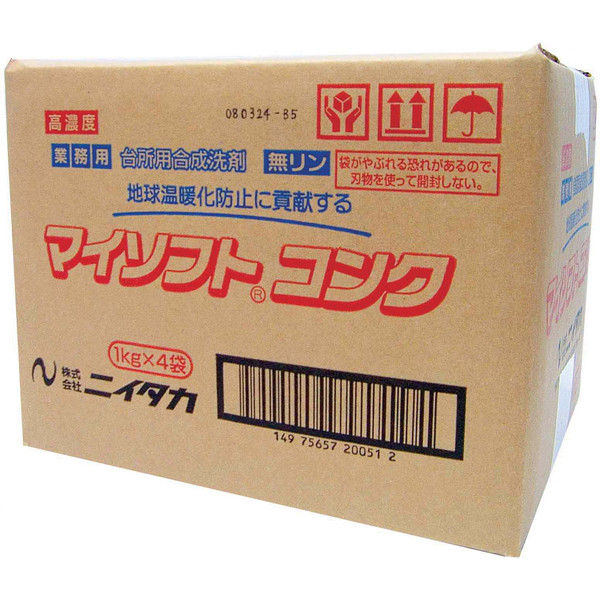 ニイタカ 食器用洗剤 マイソフトコンク（1kg×4袋） 0918310（取寄品）