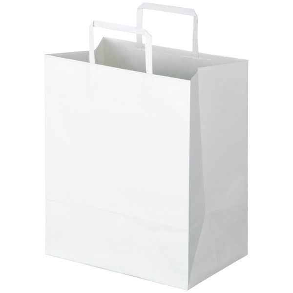 アスクル　平紐 クラフト紙手提袋ベーシック　260×315×180ｍｍ　 白無地　 1セット（900枚：300枚入×3箱）  オリジナル