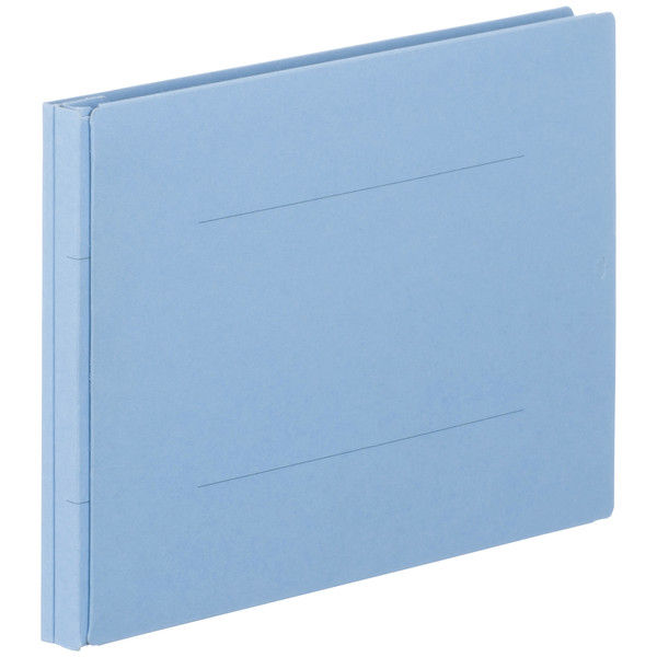 アスクル　背幅伸縮ファイル　A5ヨコ　紙製　10冊　ブルー　青  オリジナル