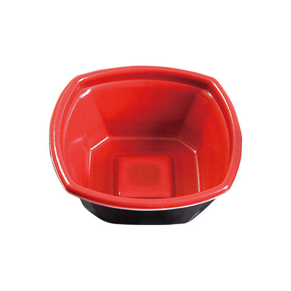 ケーピープラテック 丼容器 Kランチー7 本体耐熱 赤黒 55100 1包：600枚（25×24）（直送品）