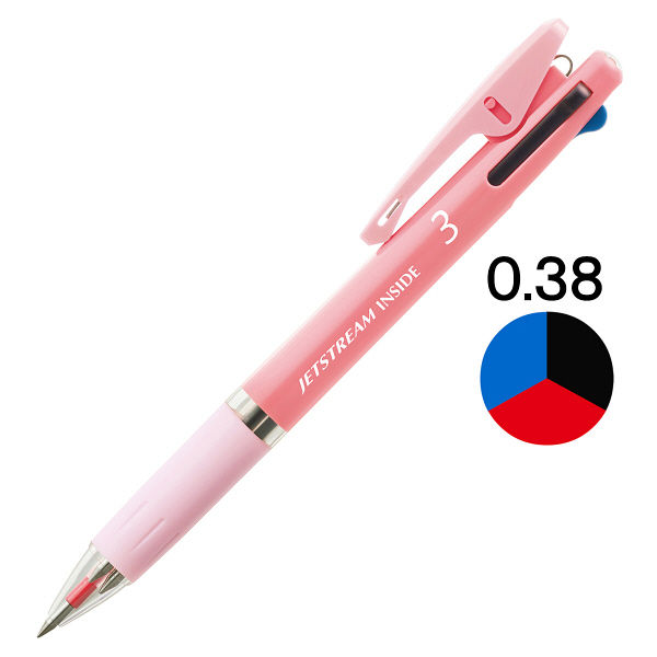 ジェットストリーム　インサイド　3色ボールペン　0.38mm　ピンク軸　アスクル限定　10本　H.SXE34053813　三菱鉛筆uni  オリジナル