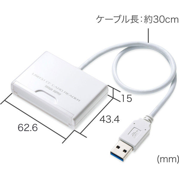 サンワサプライ USB3.1 Gen1（USB3.0） CFカードリーダー ADR-CFU3H 1個（直送品）