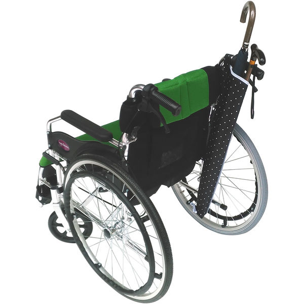 サギサカ　車椅子用傘・杖ホルダー ブラックドット柄 76101　kanri20181215-010　1個（直送品）
