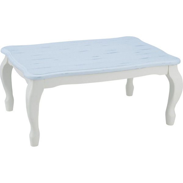 ユアサプライムス こたつテーブル キャサリン ブルー 90×60cm 猫脚 姫系 キャサリン960（BL）（直送品）