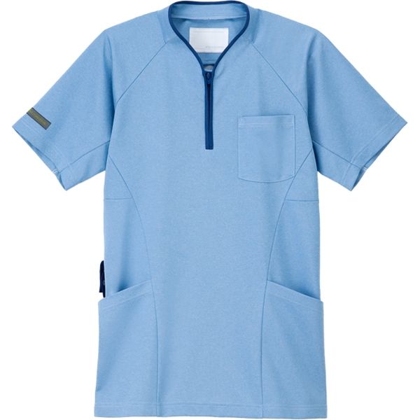 ナガイレーベン ニットシャツ ブルー S JM-3177（取寄品）