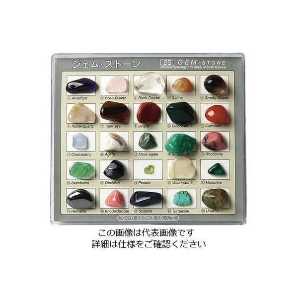東京サイエンス 鉱物標本(ジェムストーン25種) 3-655-03 1セット（直送品）