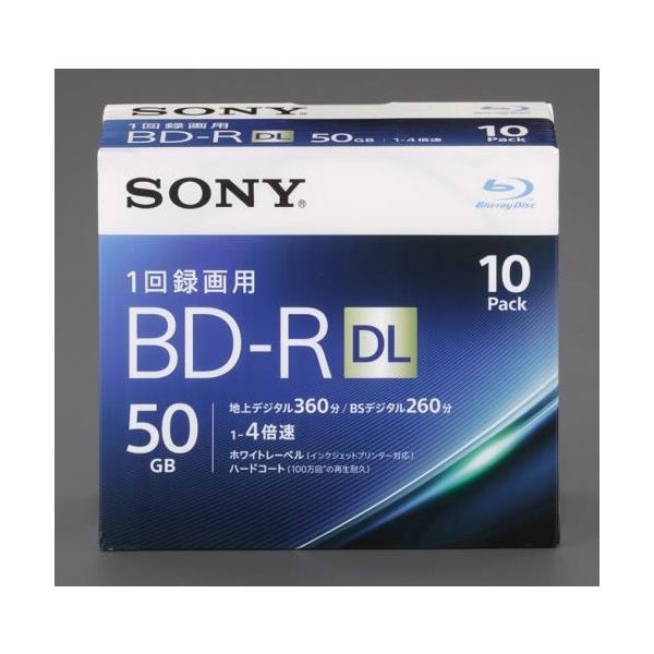 エスコ 50GB BDーR(ビデオ用4倍速/10枚) EA759GS-166 1パック(10枚)（直送品）
