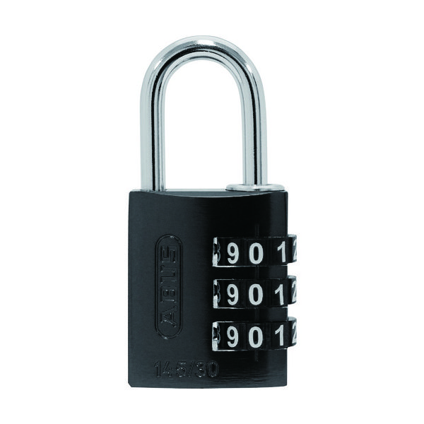 ABUS ナンバー可変式ダイヤル錠 145ーBigD/30 BLACK 幅31mm ツル径5mm ブラック 145-BIGD/30 1個（直送品）