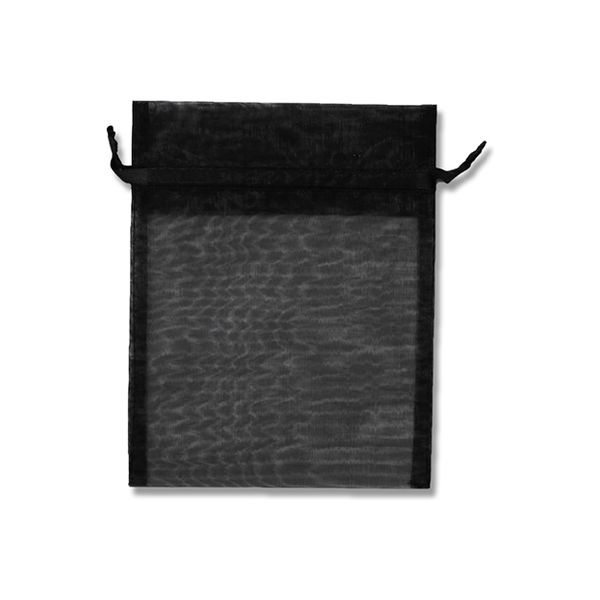【ケース販売】HEIKO 巾着袋 オーガンジーバッグ M ブラック 008705118  1ケース(10枚×10束 合計100枚)（直送品）