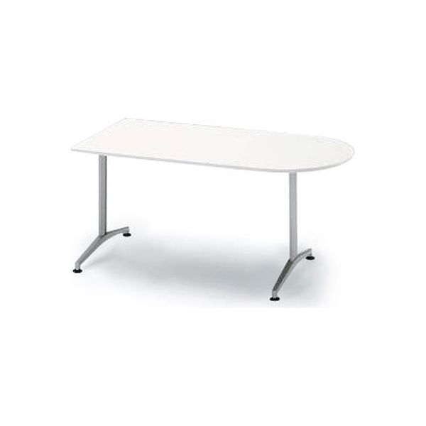 【組立設置込】イトーキ テーブル DEシリーズ 片アール型 ホワイト 幅1500×奥行900×高さ700mm DDE-159H7T-W9 1台（直送品）