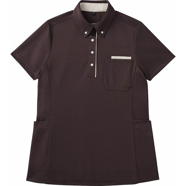 自重堂 半袖BDロングポロシャツ（レディース） ブラウン M WH90938（取寄品）