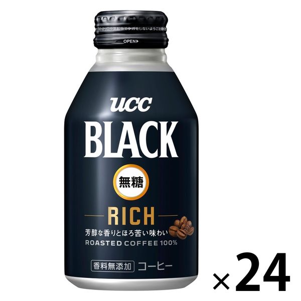 UCC上島珈琲 BLACK無糖(ブラック) RICH(リッチ) リキャップ缶 275g 1箱（24缶入）
