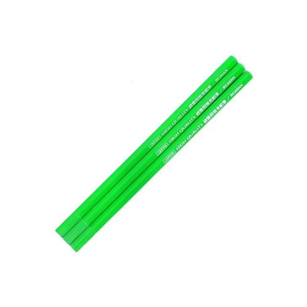 ビッグマン 建築用色鉛筆 3本入蛍光緑 BAP-FG3（直送品）