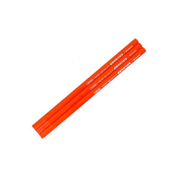 ビッグマン 建築用色鉛筆 3本入蛍光橙 BAP-FO3（直送品）