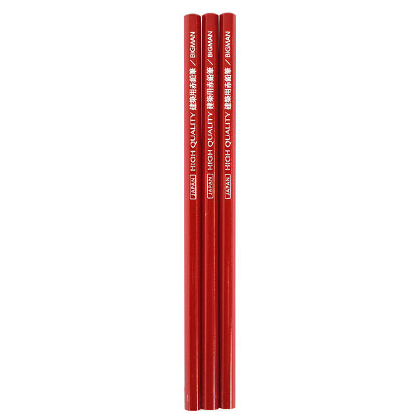 ビッグマン 建築用色鉛筆 3本入赤 BAP-R3 1個