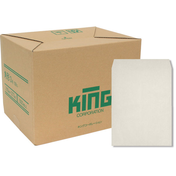 キングコーポレーション 角形3号 HIソフトカラーグレー 160304 1箱（500枚入）（直送品）