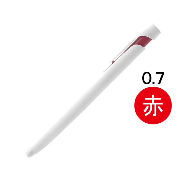 油性ボールペン ブレン 0.7mm 白軸 赤インク 3本 BA88-R ゼブラ
