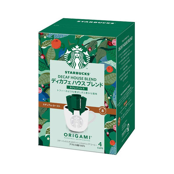 【ドリップコーヒー】スターバックス オリガミ ディカフェ ハウス ブレンド 1箱（4袋入）