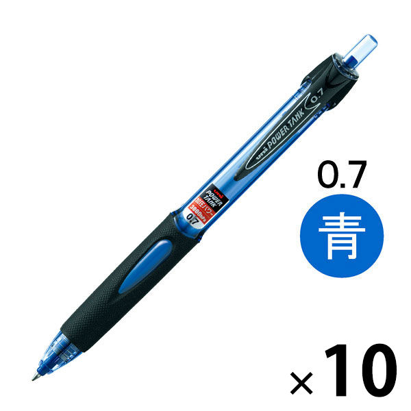 加圧式油性ボールペン パワータンク スタンダード 0.7mm 青インク 10本 SN200PT07.33 三菱鉛筆uniユニ