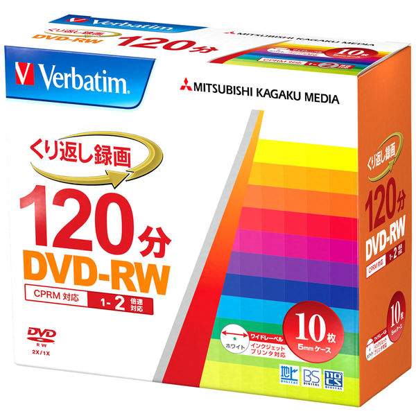 三菱ケミカルメディア 録画用 DVD-RW VHW12NP10V1B 1パック（10枚入）
