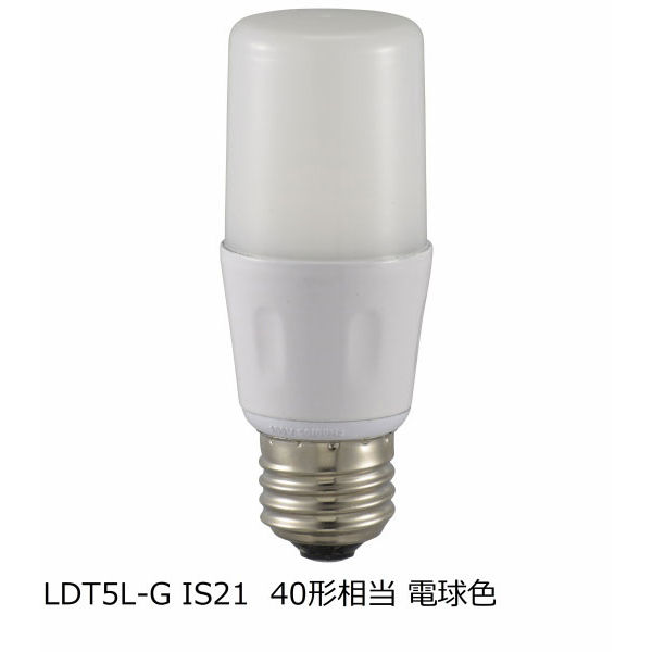 オーム電機 LED電球 T形 E26 40形相当 電球色 LDT5L-G IS21（直送品）