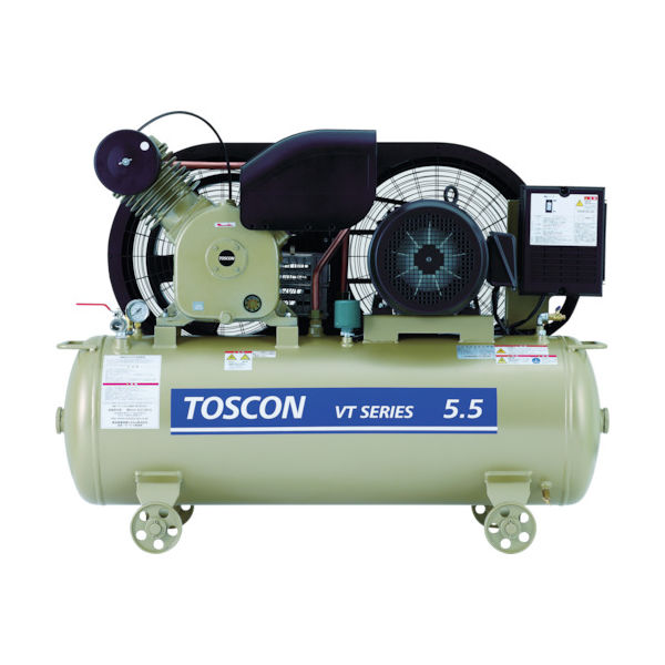 東芝産業機器システム 東芝 タンクマウントシリーズ オイルフリー コンプレッサ(低圧) VLT10D-2T 1台 773-8579（直送品）