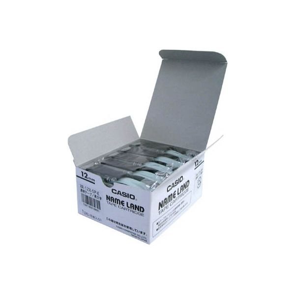 カシオ計算機 ネームランド ラベルライターテープ 透明に黒文字 12mm 1セット（5個×4） XR-12X-20P-E（直送品）