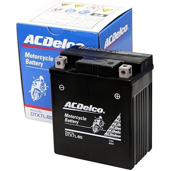 【二輪車用品】ACデルコ（ACDELCO） シールド型 バイク用バッテリー[ 液入充電済 ] DTX7L-BS 1個（直送品）