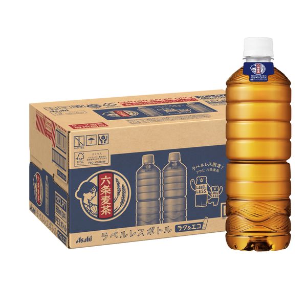 アサヒ飲料 六条麦茶 ラベルレスボトル 660ml 1セット（48本）