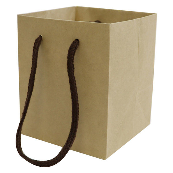 【紙袋】クラフトバッグ 真四角型 Sサイズ 1セット（50枚:10枚入×5袋 ）ハピラ