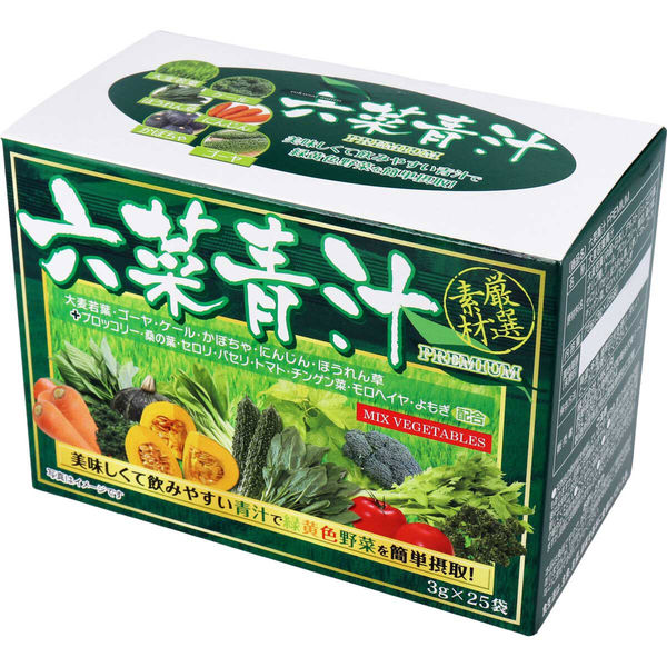HIKARI 六菜青汁 3g×25袋　1箱(3g×25袋入)×8セット（直送品）
