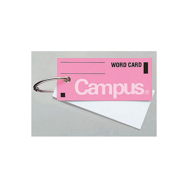 コクヨ 単語カード キャンパス カードリングとじ 中 30×68mm 85枚 ピンク タン-101P 1セット（20冊）（直送品）