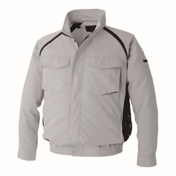空調服 KU92400 空調服長袖ブルゾン(横ファン) シルバー LL KU92400-K30-LL 1着(直送品)