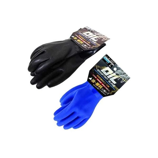 おたふく手袋 A-207 M 黒 PVCオイルレジスタント 1P裸　1双（直送品）